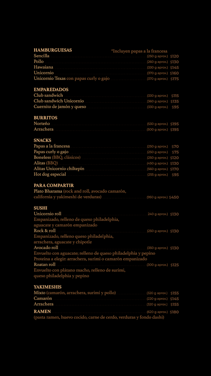 Unicornio Restaurante Menu - Image 4