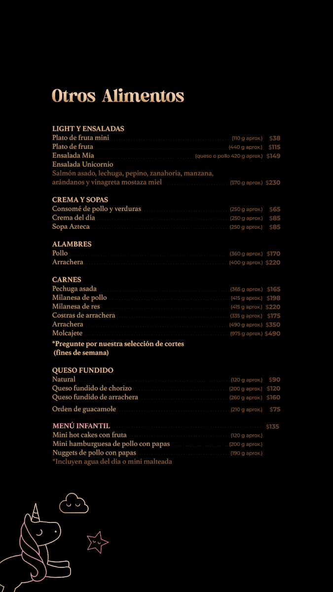 Unicornio Restaurante Menu - Image 5